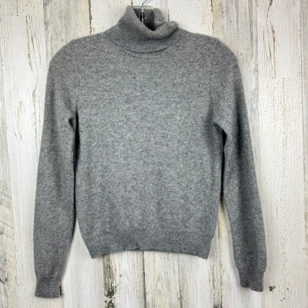 Valerie Stevens 2 Ply Cashmere Turtleneck Long Sleeve Pull-over Sweater Women S